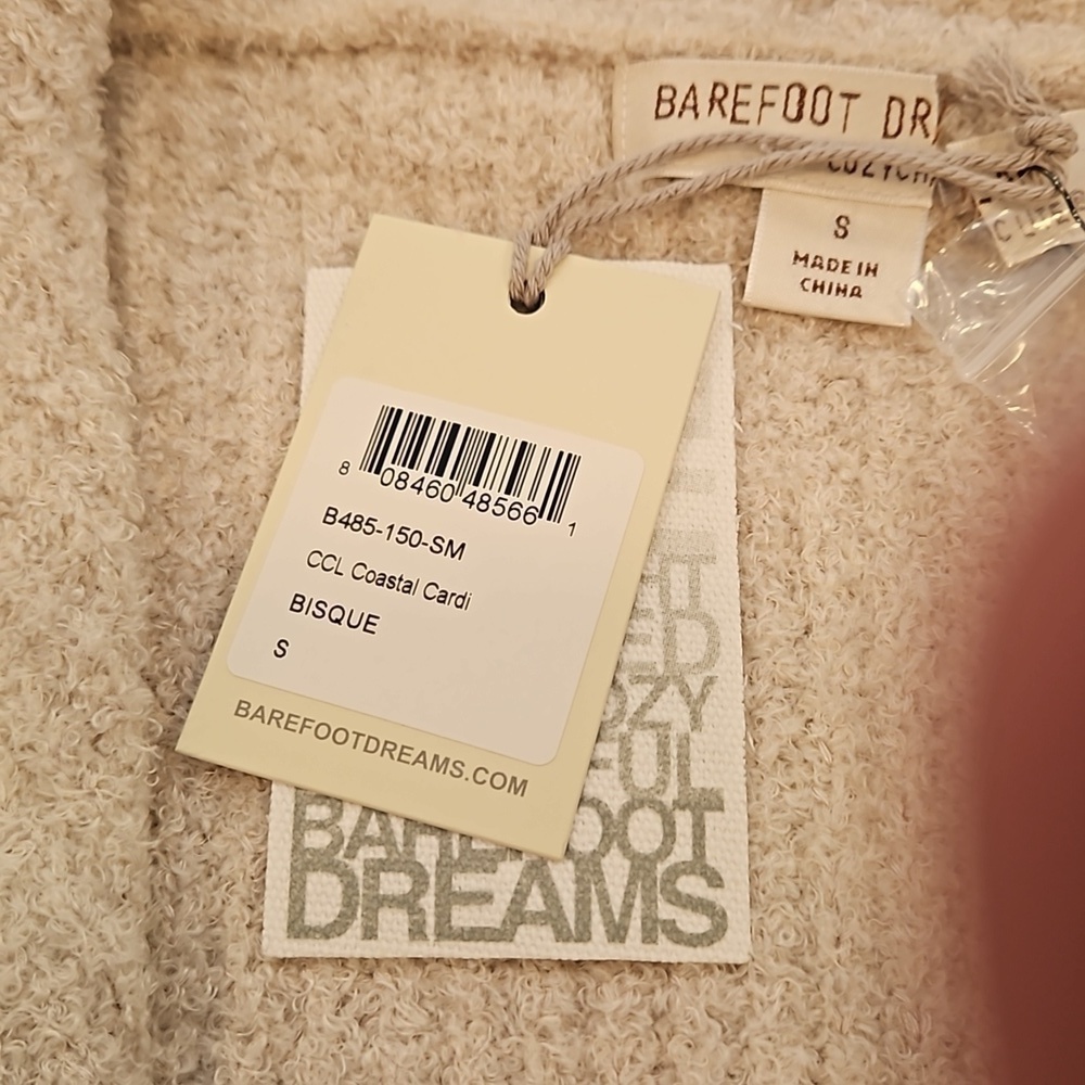 💕BAREFOOT DREAMS💕 CozyChic Lite Coastal Cardigan ~ Bisque Small S NWT - Picture 15 of 16